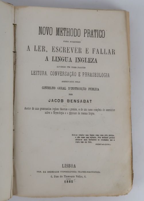 Novo methodo pratico aprender a ler, escrever e falar a lingua ingleza