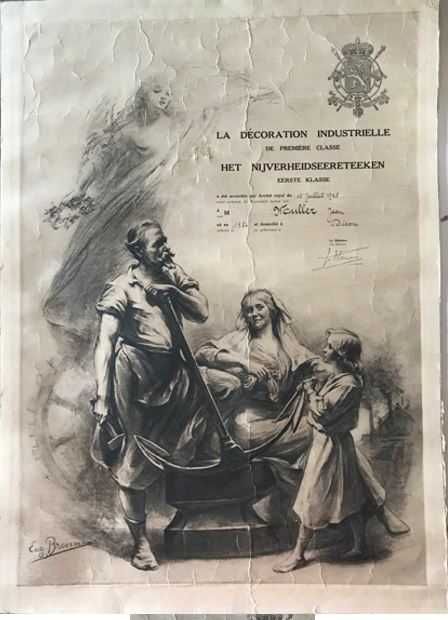 Certificado de 1925 - La décoration industrielle de premier classe