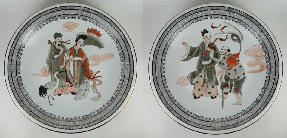 Par de Grandes Pratos Porcelana da China - 36 cm