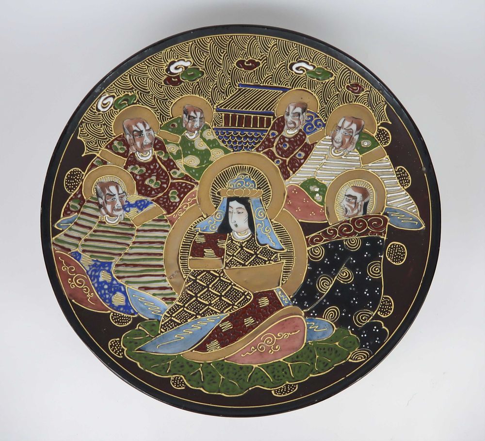 Prato Grande Porcelana Satsuma 30,5 cm - Antigo