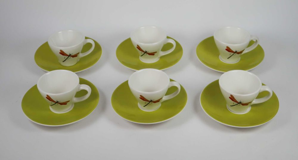 6 Chávenas Art Deco - Faiança Portuguesa Raul da Bernarda