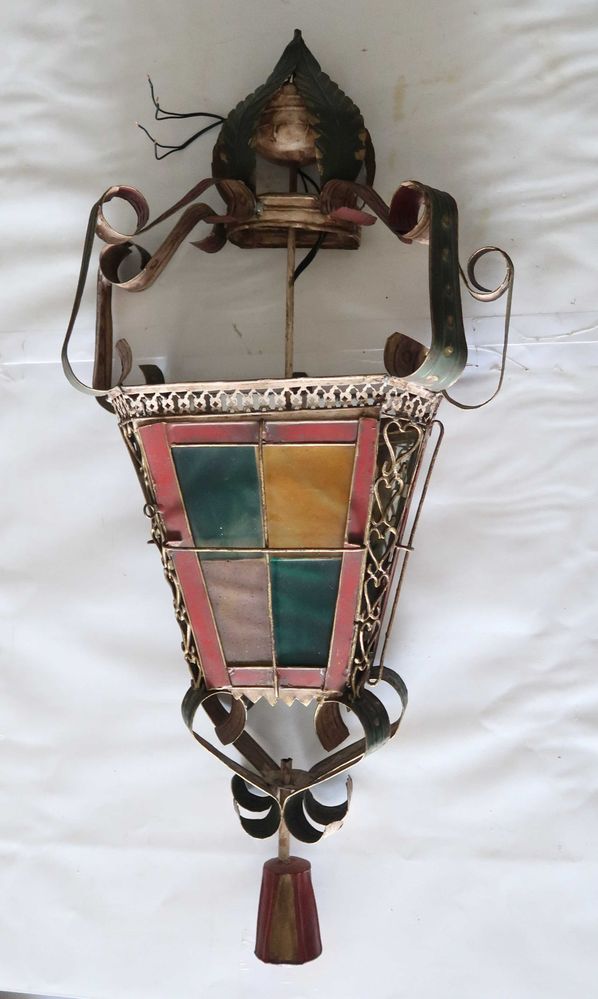 Lanterna de parede em folha chapa Séc. XIX/XX - 81 cm