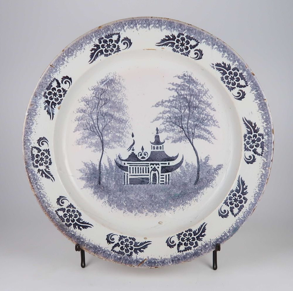 Prato Grande Faiança Portuguesa Séc. XIX - 34 cm