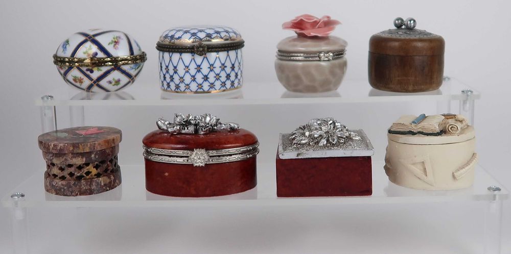 Conjunto de 8 caixas de joias /aneleiras