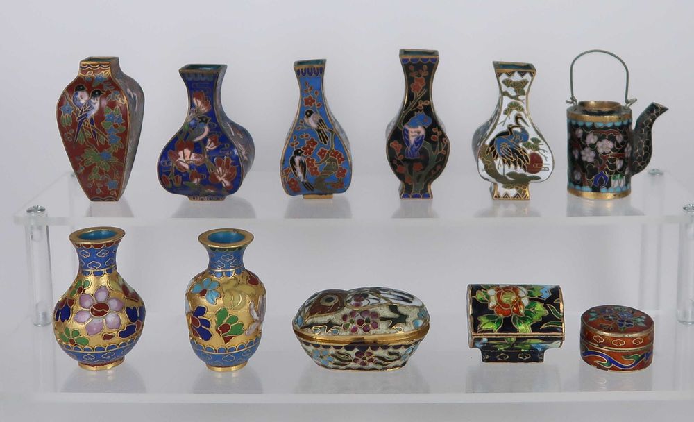 Lote de miniaturas em cloisonné