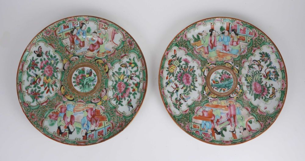 Par de pratos porcelana da China Séc. XIX