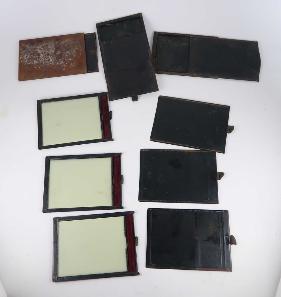 6 placas antigas de negativos de vidro