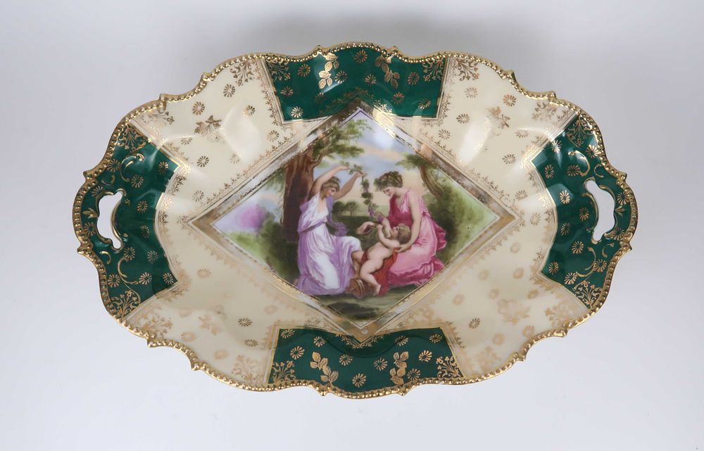 Centro de mesa porcelana Suhl Alemanha, Séc. XIX/XX