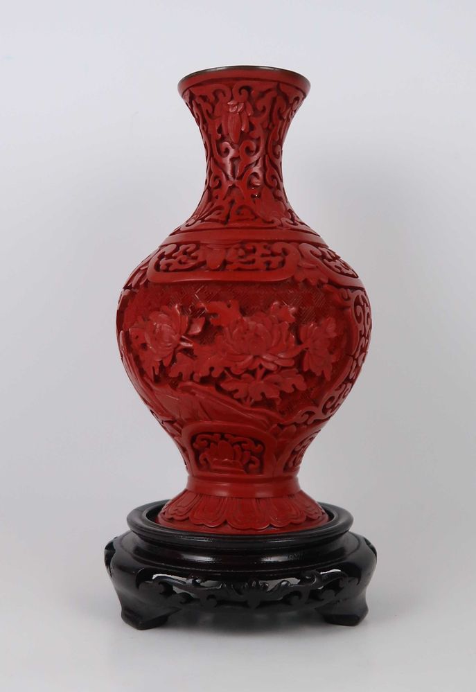 Jarra Cloisonné Cinnabar - China