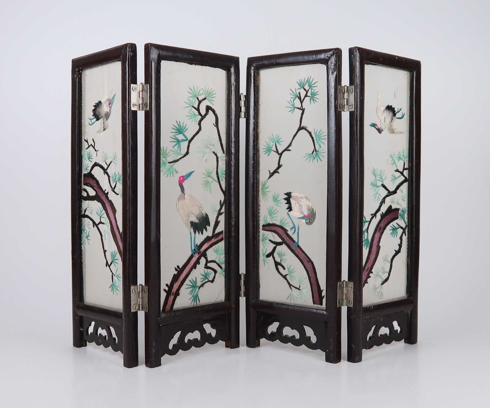 Biombo de mesa Chines - Bordados de Seda