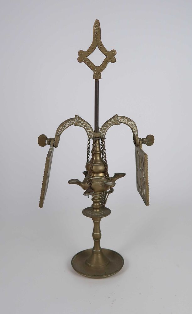 lamparina de azeite antiga em latao / bronze