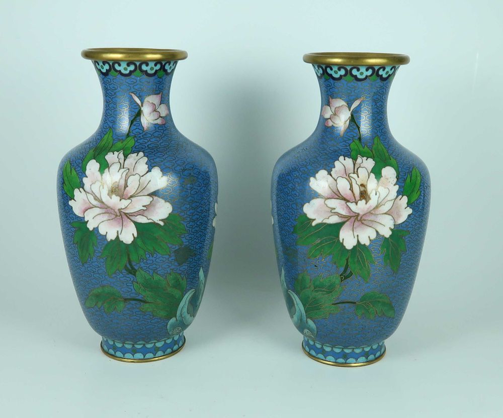 Par de jarras Cloisonné China - 21 cm