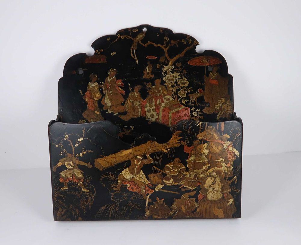Porta Cartas Antigo Lacado China - Grande Porte 33 cm