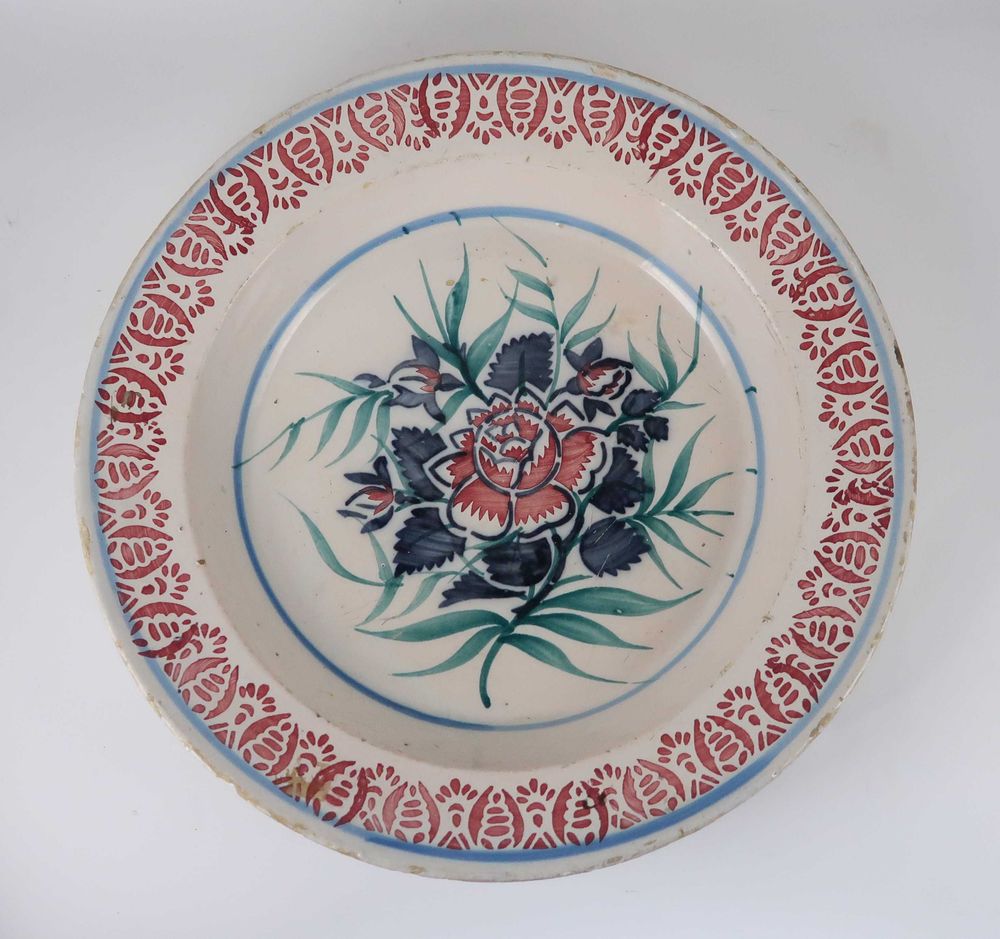 Grande prato em faiança Portuguesa Séc. XIX - 35 cm