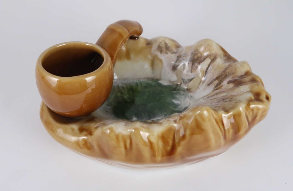 Cinzeiro cachimbo faiança vidrada