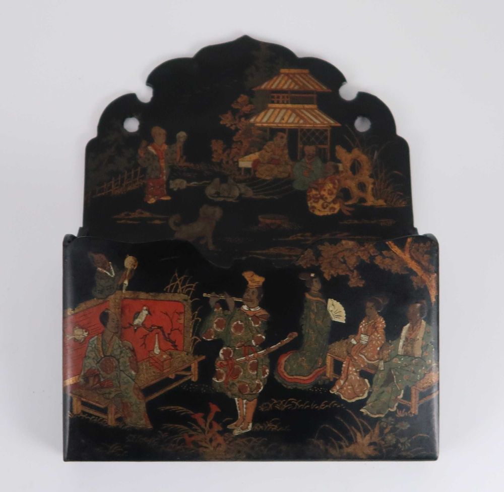 Porta Cartas Antigo Lacado China - Grande Porte 11 cm