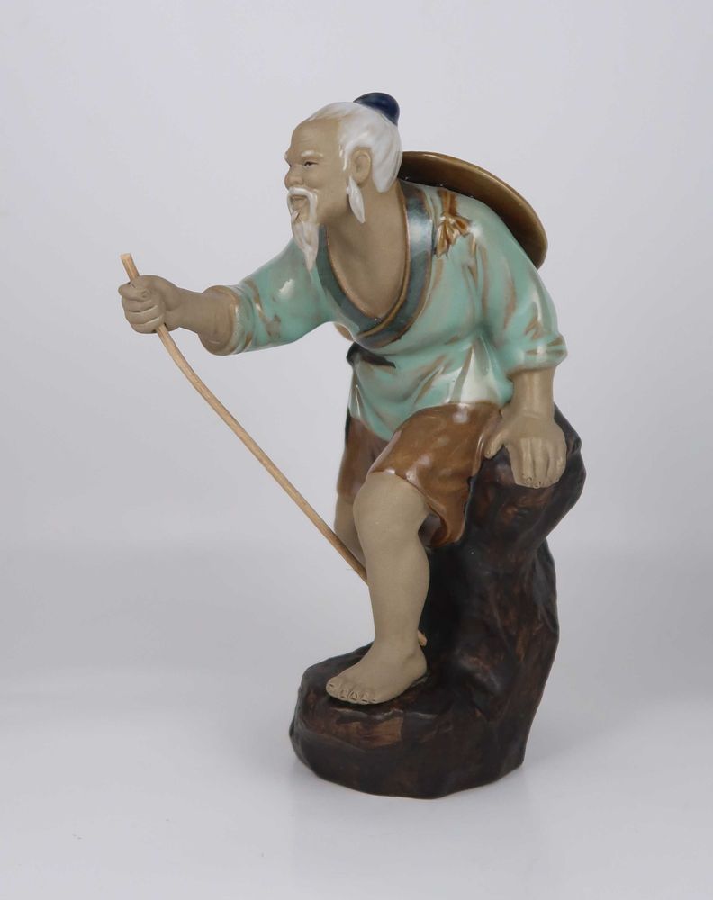 Escultura Chinesa Argila - Sábio - 19.5 cm