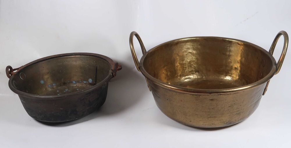 2 Tachos / Panelas antigos cobre / latão